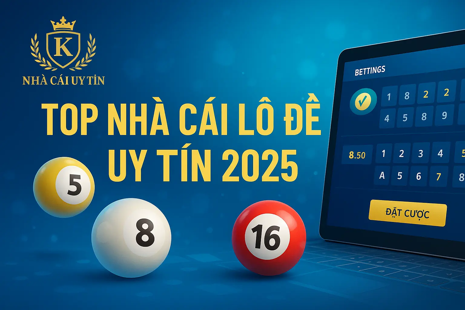 Banner nhà cái lô đề uy tín 2025 với hình ảnh bóng lô đề và giao diện đặt cược trực tuyến