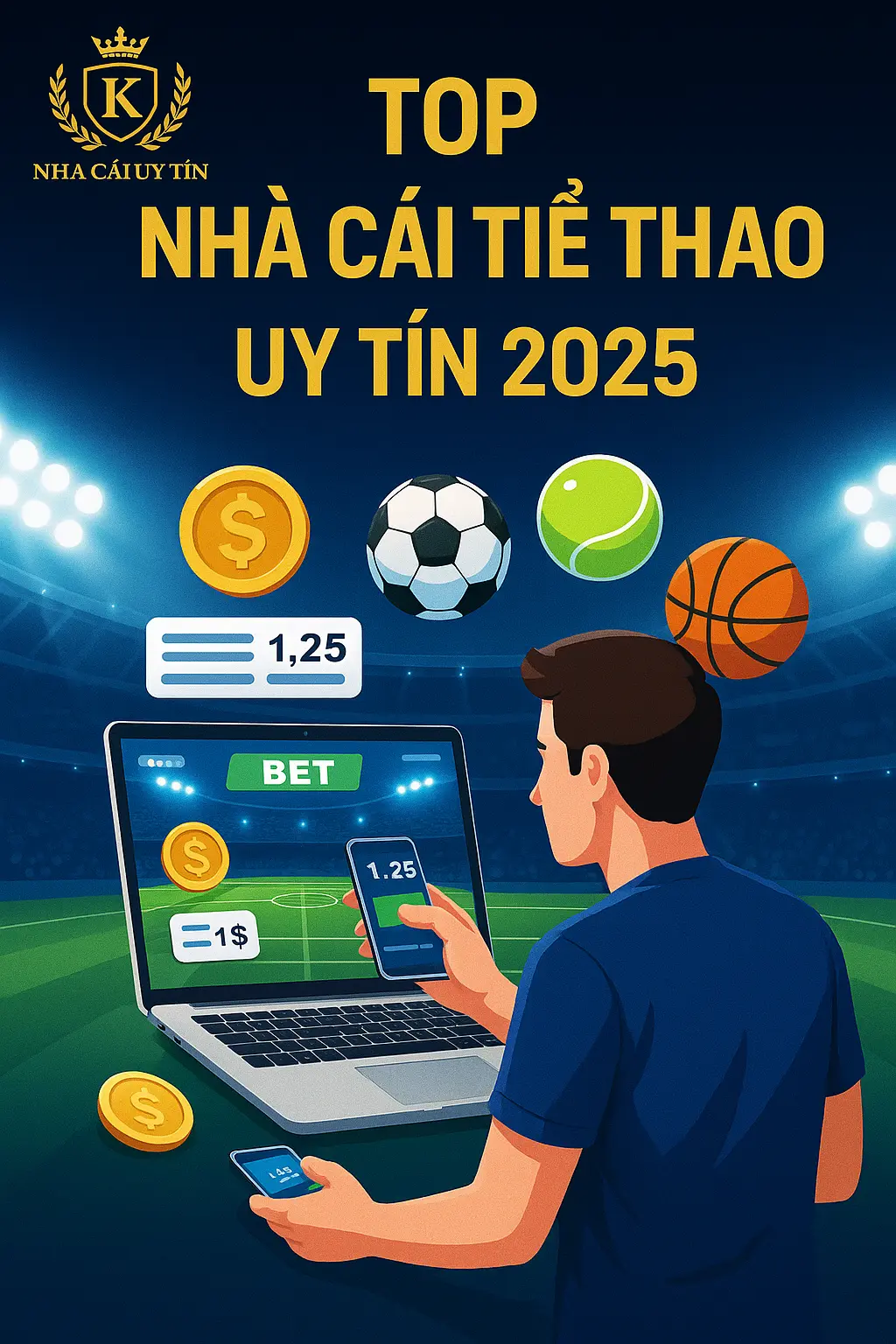 Banner nhà cái thể thao uy tín 2025 với giao diện đặt cược online